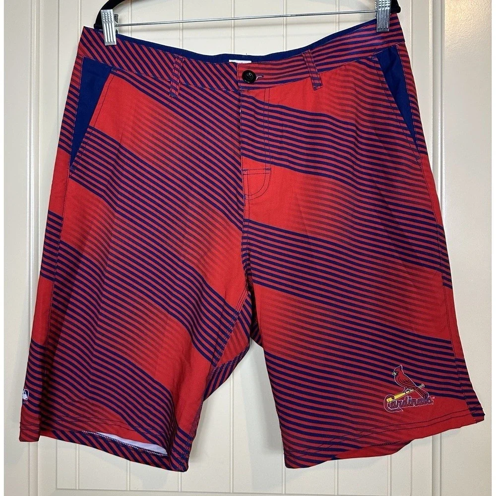 St Louis Cardinals Shorts Mens red blue stretch chino shorts sz‎ 36 GUC